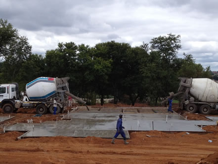 Concrete raft foundation
