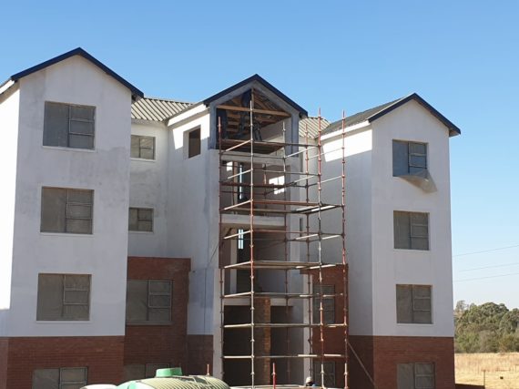 New timber truss roof covered with IBR sheeting