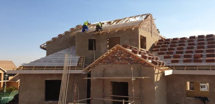 Marley Modern Antique Roof tiles being installed